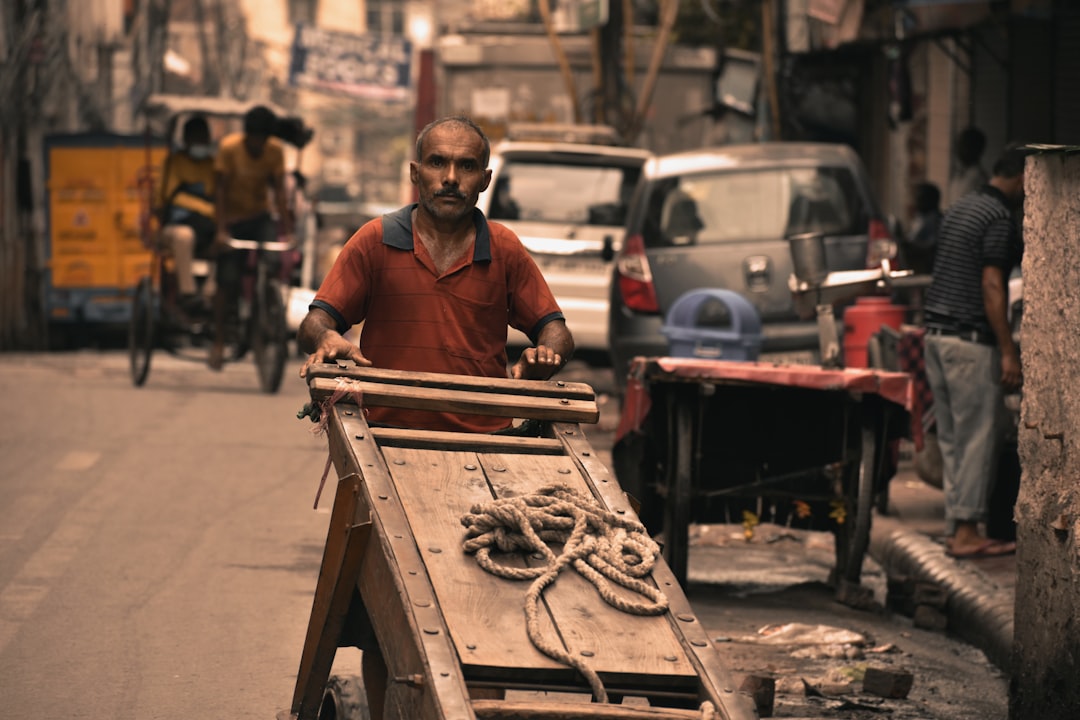 a person on a cart